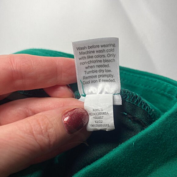 Croft & Barrow Effortless Stretch Pant Green Pull-On 12 Comfort Office EUC - Picture 6 of 11